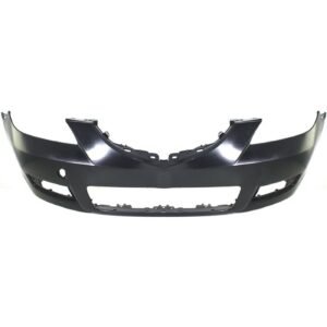 NEW Front Bumper Cover w/ Fog Lamp Holes, Primed for 2007-2009 Mazda 3 Sedan