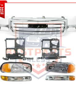 Grille Kit w/ Parking Lights, Headlights & Brackets for 03-07 GMC Sierra 1500