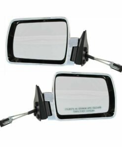 NEW Manual Remote Mirror Set, Chrome, Black Base for 1984-1996 Jeep Cherokee