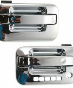 Door Handle w/ Keypad Hole, Set of 2 Front Outer, Chrome for 2004-2014 Ford F150