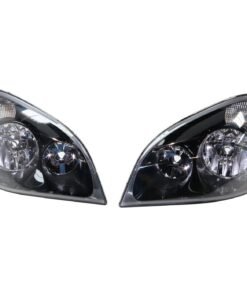 Headlight halogen clear lens black interior for 2009-2014 Freightliner Cascadia