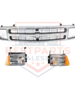 Front Grille w/ LH and RH Head Lamp Assembly for 95-97 Chevrolet Blazer, S10