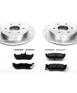 Powerstop K2445 Rear Brake Disc and Pad Kit 2-wheel set for 04-15 Nissan Titan