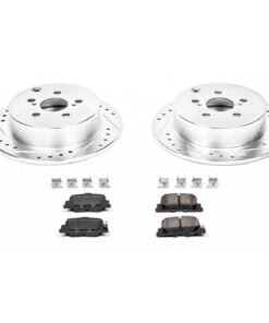 Powerstop K2319 Rear Brake Disc and Pad Kit 5 lugs for 2005-2010 Scion tC