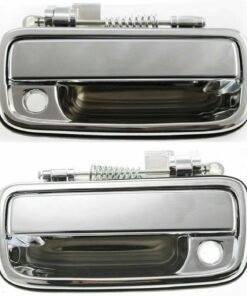Front Exterior Door Handle, Set of 2, Chrome Plastic for 95-2004 Toyota Tacoma