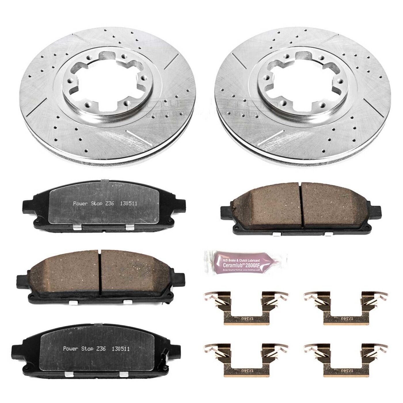 Powerstop K2279-36 Brake Disc and Pad Kit front for 1999-2004 Nissan Pathfinder
