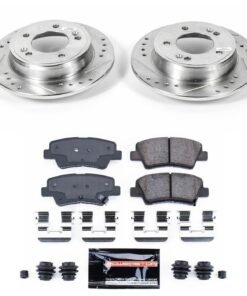 Powerstop K6502 Brake Disc and Pad Kit rear 5 lugs for 2014-2021 Kia Forte
