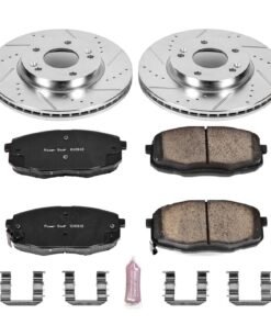 Powerstop K6946 Front Brake Disc and Pad Kit 2-wheel set for 2014-2016 Kia Soul