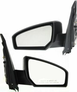 Black Power Side View Door Mirrors, Left & Right Pair for 07-12 Nissan Sentra