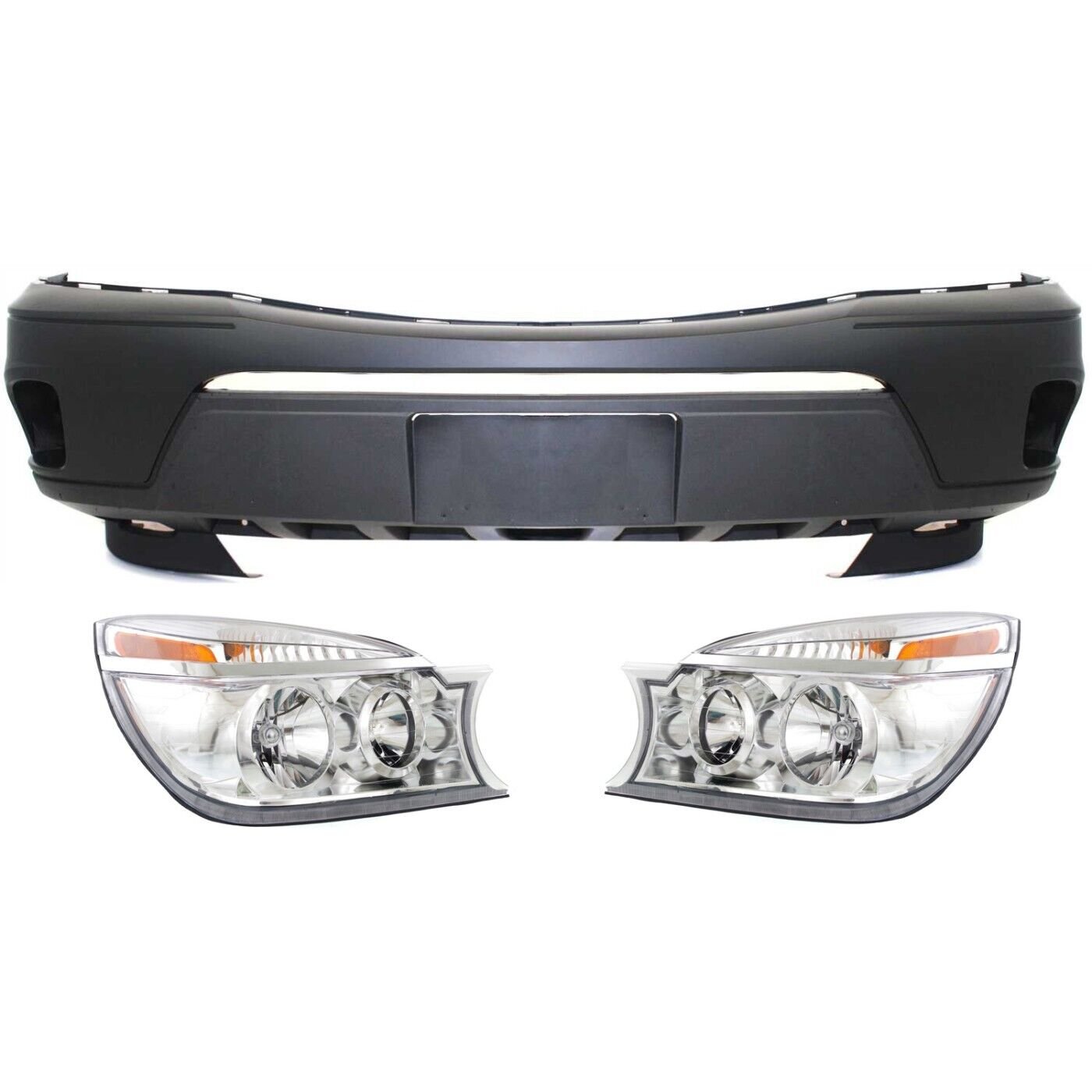 New Front Bumper Cover with Headlights kit 3 pc for 2004-2005 Buick Rendezvous