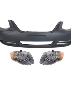 New Front Bumper Cover & Headlight Kit for 2006-2007 Chrysler Town & Country