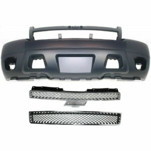 Front Bumper Cover 3-pc Kit w/Grille, w/Tow Hook Hole for 07-14 Suburban / Tahoe