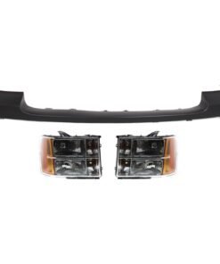 New Bumper Cover and Headlights kit 3 PC for 2008-2013 GMC Sierra 1500