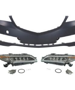 New Front Bumper Cover with Headlights set 3 pieces LED for 2015-2017 Acura TLX