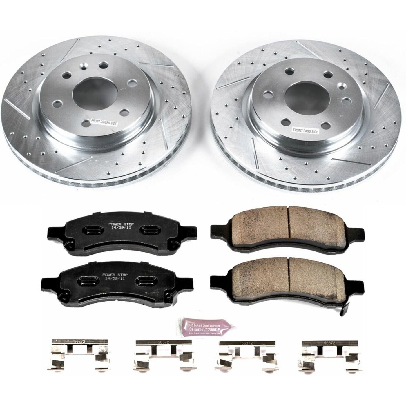 Powerstop K4657-36 Front Brake Disc and Pad Kit for 2008-2017 Buick Enclave