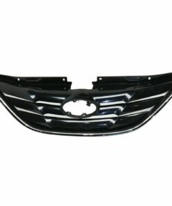 NEW Grille w/ Chrome Molding, Primed Black Plastic for 2011-2013 Hyundai Sonata