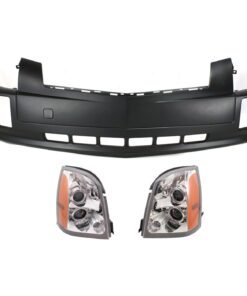 Bumper Cover & Headlights Kit 3pc halogen left right for 2004-2009 Cadillac SRX