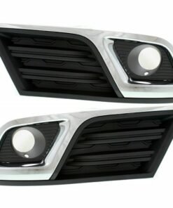 Left & Right Fog Light Trim, Set of 2, Black and Chrome for 13-17 Chevy Traverse