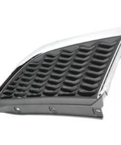 Grille left chrome shell w/gray insert plastic for 2004-2006 Mitsubishi Galant