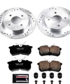 Powerstop K1363 Rear Brake Disc and Pad Kit for 2001-2004 Ford Focus ZTS, ZX3