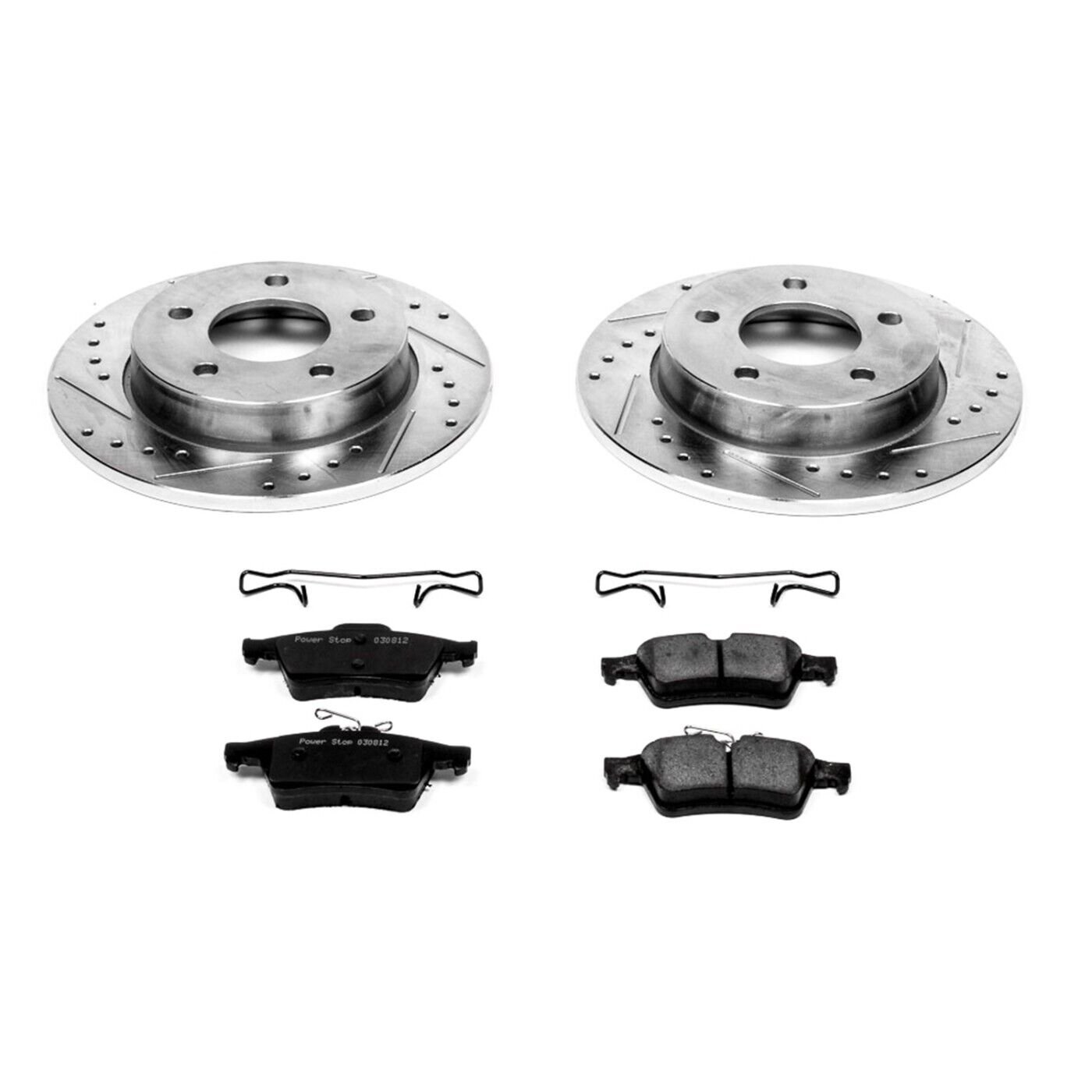 Powerstop K123 Brake Disc and Pad Kit rear 5 lugs for 2006-2013 Mazda 3 i