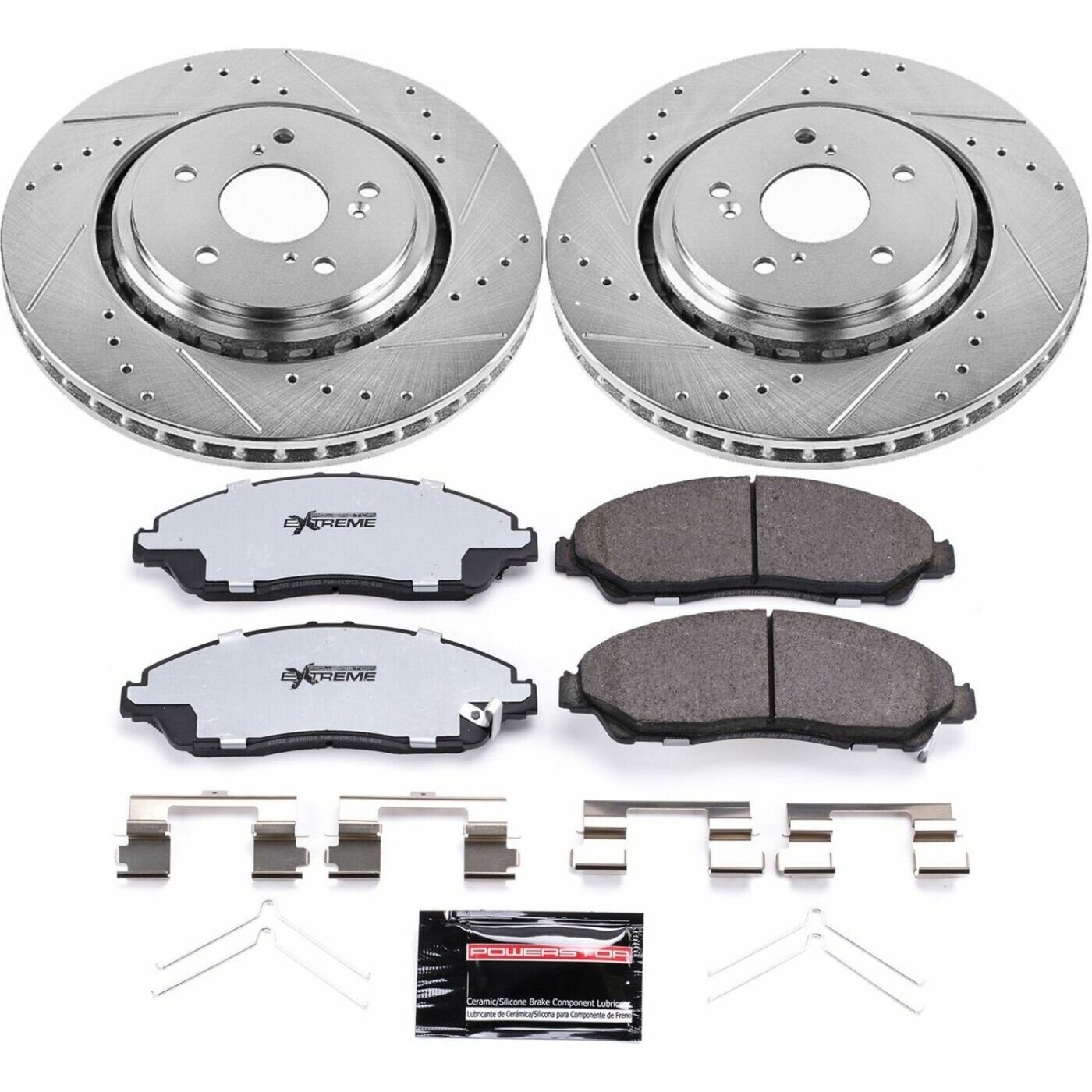 Powerstop K6957-36 Front Brake Disc and Pad Kit 2-Wheel Set for 14-16 Acura MDX