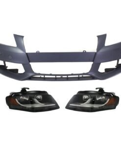 New Bumper Cover with Headlights kit 3 pieces for 2011-2012 Audi A4 Sedan