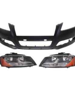 New Bumper Cover with Headlights kit 3 PC for 2009-2013 Audi A3 & A3 Quattro