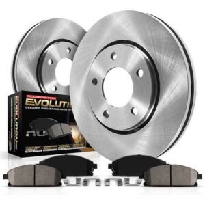 Powerstop KOE5705 Rear Brake Disc and Pad Kit 5 Lugs for 2010-2015 Volvo XC60