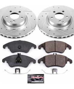 Powerstop K5792 Brake Disc and Pad Kit 2-wheel set front for 14-16 Mercedes E250