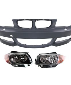 New Front Bumper Covers and Headlights kit 3 pieces for 2008-2010 BMW 128i Base