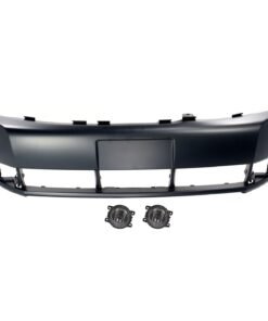 New Front Bumper Covers, Fog Lights Set of 3 pc for 2009-2010 Ford Focus Sedan