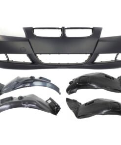 New Front Bumper Cover, Fender Liners set 5 pieces for 2006-2008 BMW 323i Base