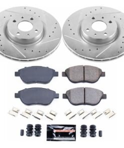 Powerstop K6426 Front Brake Disc and Pad Kit for 2012-2019 Fiat 500 Abarth