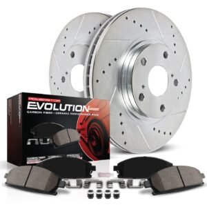 Powerstop K2382 Rear Brake Discs And Pad 12.32 in. 5 Lugs for 03-08 Honda Pilot