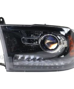 Headlight halogen black interior left side CAPA for 2013-2018 Ram 1500