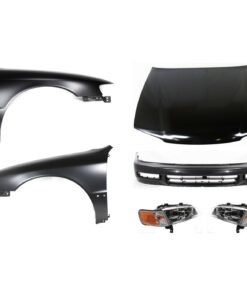 New Bumper Cover, Fenders, Headlights Kit 6 piece for 1996-1997 Honda Accord