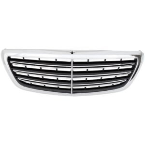 Front Grille MB1200207 Chrome Black Shell & Insert for 18-20 Mercedes Benz S450
