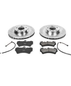 Powerstop K4558 Front Brake Disc and Pad Kit 2-wheel set for 2007-2015 Audi Q7