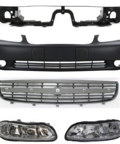 Front Bumper Cover, Grille, Headlights Kit 5pc for 2004 Chevrolet Classic LS