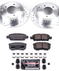 Powerstop K3033 Rear Brake Disc and Pad Kit 5 lugs for 2010-2014 Dodge Avenger