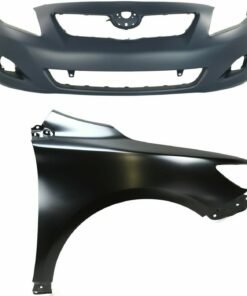 Front Bumper Cover Kit w/ Fog Light Holes for 09-10 Toyota Corolla, Japan Models