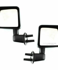 Mirror Manual Pair for 2007-2008 Jeep Wrangler (JK) Left Right Textured Black