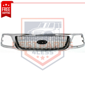 Grille, Chrome Shell w/Black Insert, Plastic for 1999-2003 Ford F-150/1999 F-250