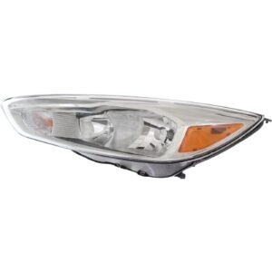 Headlight F1EZ13008GU-PFM Halogen Left Side for 15-18 Ford Focus S, SE, Titanium
