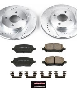 Powerstop K1604 Front Brake Disc and Pad Kit 4 Lugs for 2007-2010 Pontiac G5