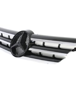 New Grille painted black shell w/ insert for 2002-2003 Mercedes C230 Kompressor