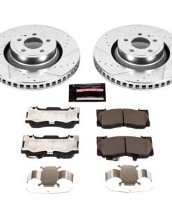 Powerstop K6806 Front Brake Disc and Pad Kit 2-Wheel Set for 15-20 Ford Mustang