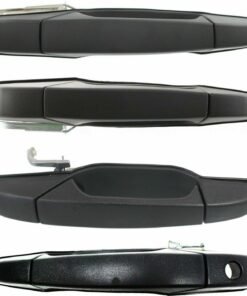 Exterior Door Handle Set of 4 Black for 2007-2013 Chevrolet Silverado 1500