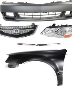 Front Bumper Cover, Grille, Fender, Headlight set 5 pc for 2002-2003 Acura TL